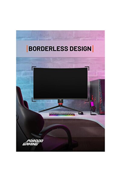 porodo Gaming 27” Curved 240Hz FHD Monitor with RGB & Adjustable Rotating Stand
