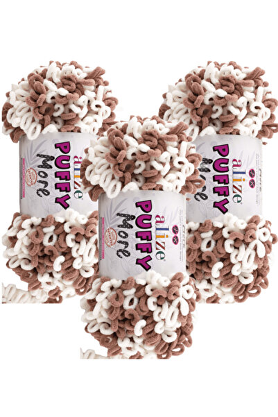 Alize خيط حياكة يدوي من بافي مور 3 قطع – 6261 بني أبيض – 150 جرام. 11.5 متر. ...