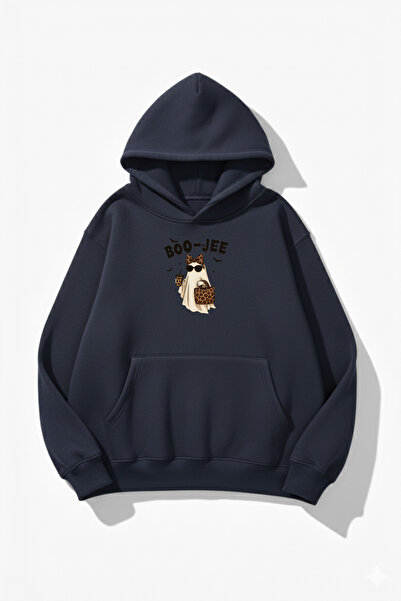 uyguntarz Hanorac unisex cu textura moale Boo-Jee Ghost cu imprimeu Design su...