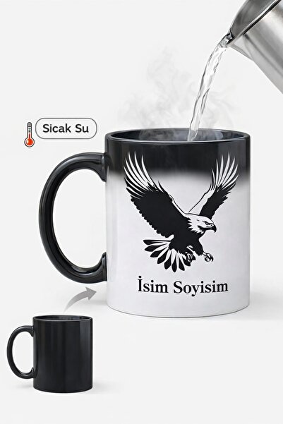 Kupa Bayerdizayn Kartal Figürlü Kişiye Özel İsim Baskılı Isıya Duyarlı Sihirli