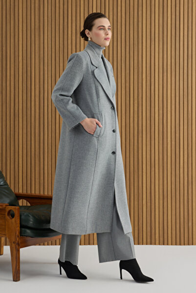 Aker Gri Kup Detaylı Kaban