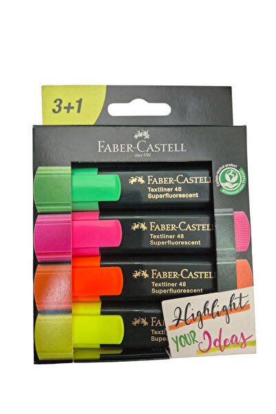 Faber Castell Faber- Castell fosforlu kalem 4 renk