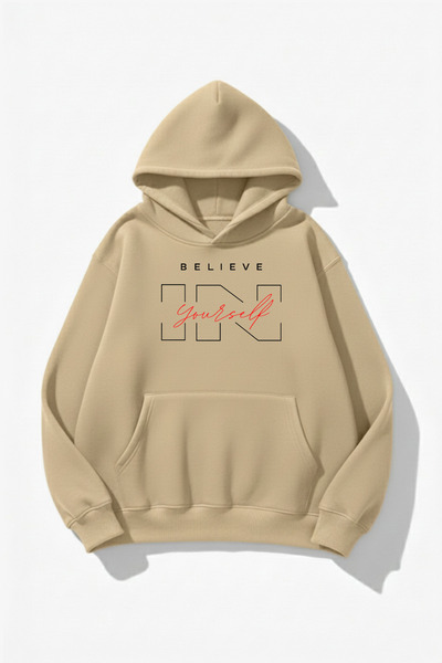 uyguntarz Hanorac unisex cu textura moale Believe In Yourself cu imprimeu Des...