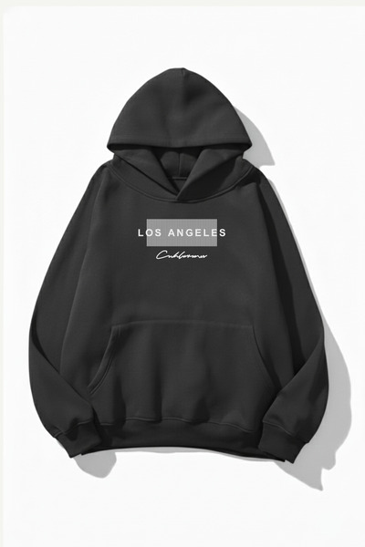 uyguntarz Φούτερ με κουκούλα με oversized κλωστές, με μαλακή υφή, Los Angeles...