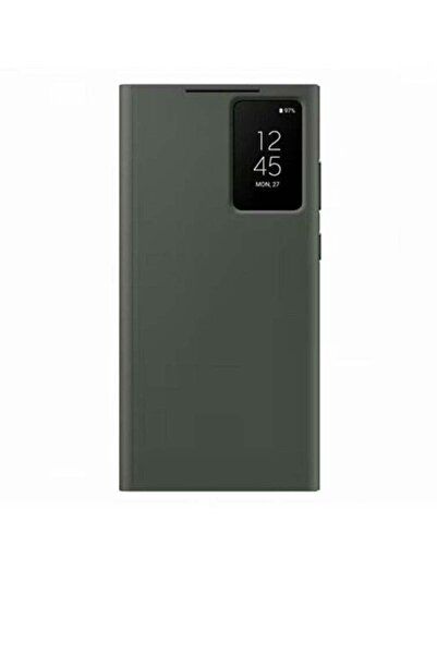 Generic جراب محفظة ذكي للعرض الذكي لهاتف Galaxy S23 Ultra باللون الأخضر