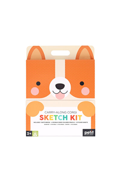 Petit Collage Trusă de schițe Corgi de transportat [cu autocolant(e) și pixur...