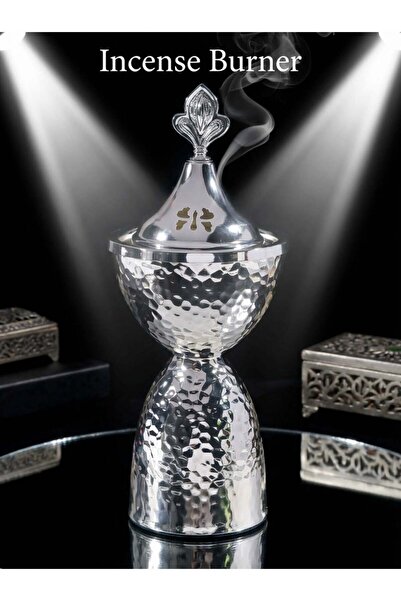 MODY مبخرة بخور معدنية أنيقة، مبخرة بخور فضية