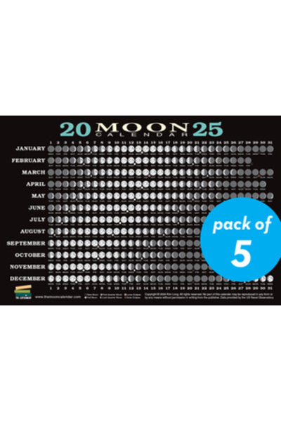 Experiment Calendar lunar 2025 (pachet de 5): Faze lunare, eclipse și multe a...