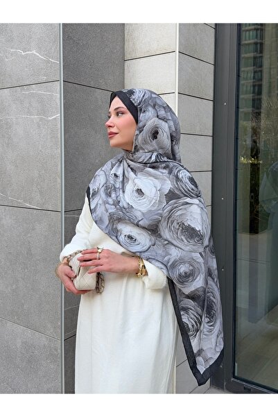 Mira İpek Desenli Bambu Kraş Şal Tok Duran Kadın Şal