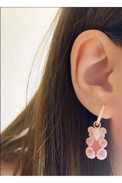 arcina jewellery Orange & White Candy Teddy Bear Earrings