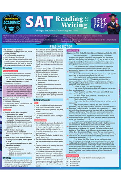 Quickstudy Reference Guides Pregătire pentru testele SAT de citire și scriere...