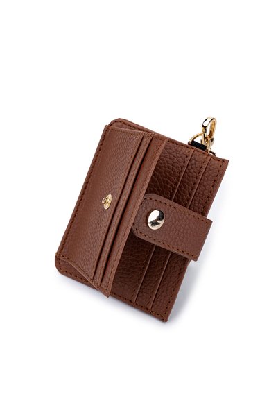 EZZY BLİSS Ezzybliss Women's Mink Faux Leather Keychain Wallet Card Holder