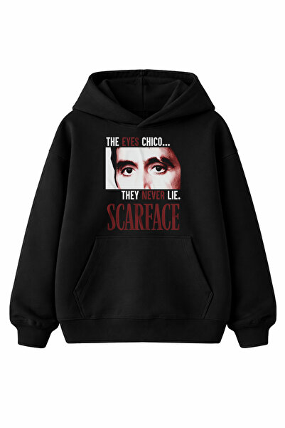 kun inaki Tony Montana Scarface Eyes Never Lie Chico Al Pacino Baskılı Siyah ...