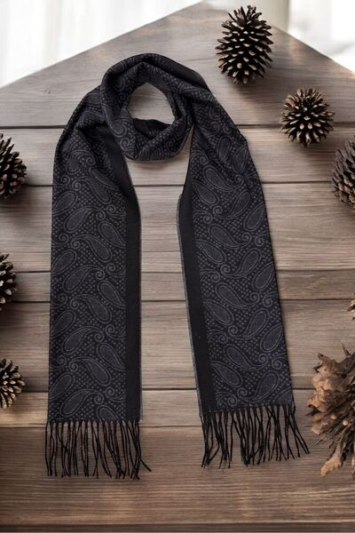 Sarar Двустранен шал с шарка Черно-сив шал KL-37