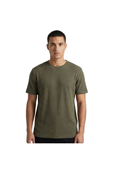 trender Waffle O Neck Men's T-Shirt 2709 Khaki