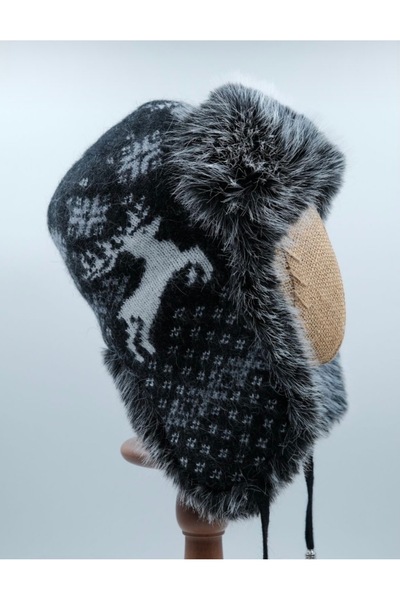My Easy Shop Patterned fur women's hat