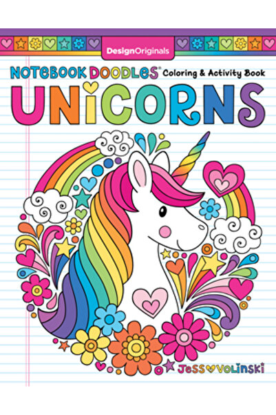 Design Originals Caiet Doodles Unicorni: Caiet de colorat și activități