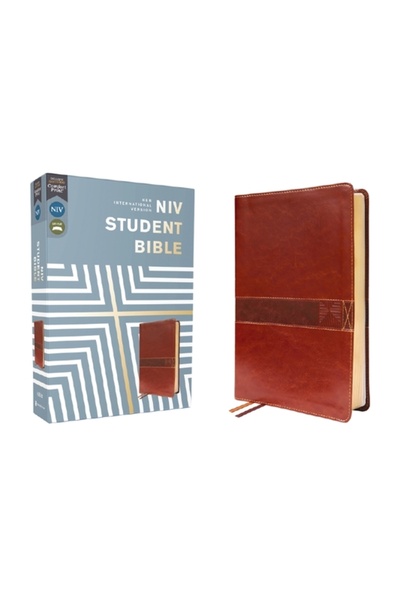 Zondervan Biblia pentru studenți NIV, Leathersoft, maro, imprimare confortabilă