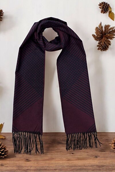 Sarar Двустранен шал с тартан мотив в бордо и тъмно син цвят KL-34