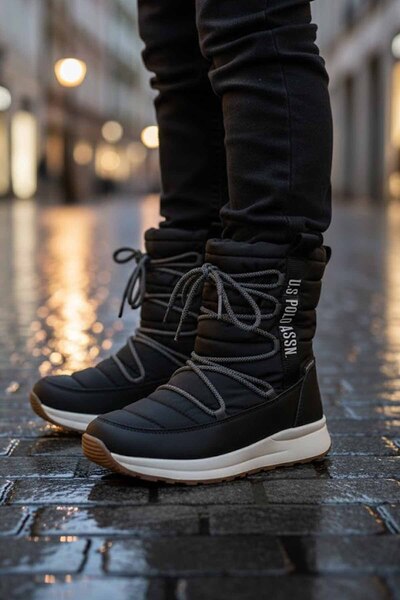 U.S. Polo Assn. U.S. Polo Assn. Черни водоустойчиви ботуши за момичета