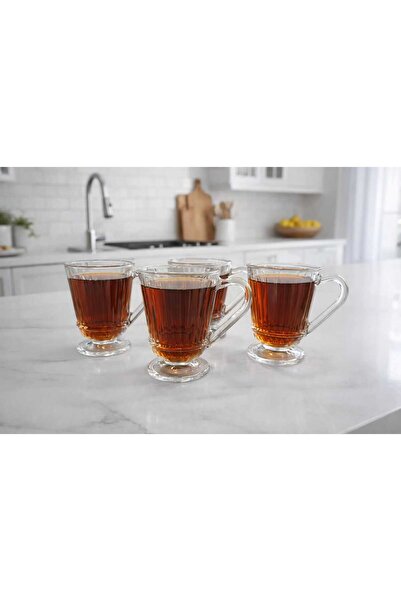 RASHA COLLECTION 4Lü Kulplu Çay Bardağı