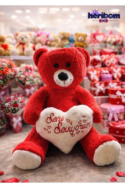 Heribom Sevgililer Günü Özel 90 Cm Peluş Ayı Seni Seviyorum Sevgililer Günü H...
