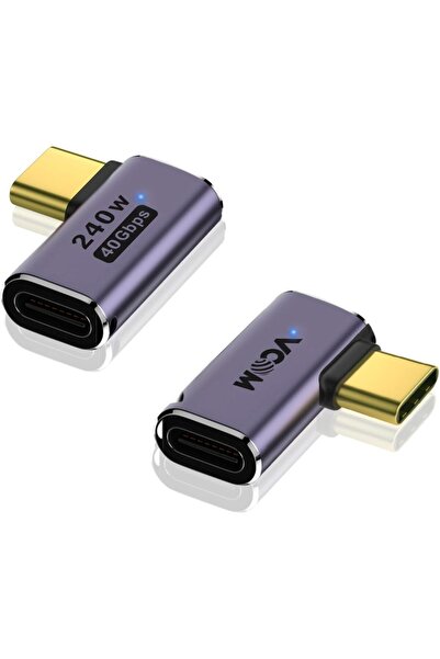 VCOM USB4 Cable Right Angle Adapter 40Gbps, 240W Fast Charging, 8K Video Display, USB C to USB C Ada
