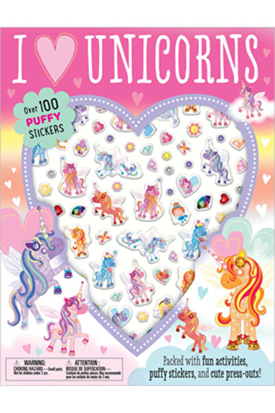 Nelsonword Pub Group Autocolante pufoase cu mesajul „Îmi plac unicornii”