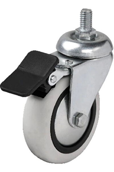 shopwave Hts 354 - 75x25 ملم عجلة لولبية PVC مع فرامل 4 قطع