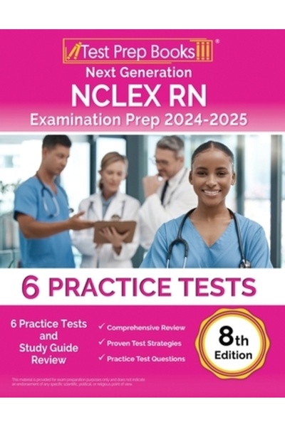 Test Prep Books Pregătire pentru examenul NCLEX RN de generație următoare 202...