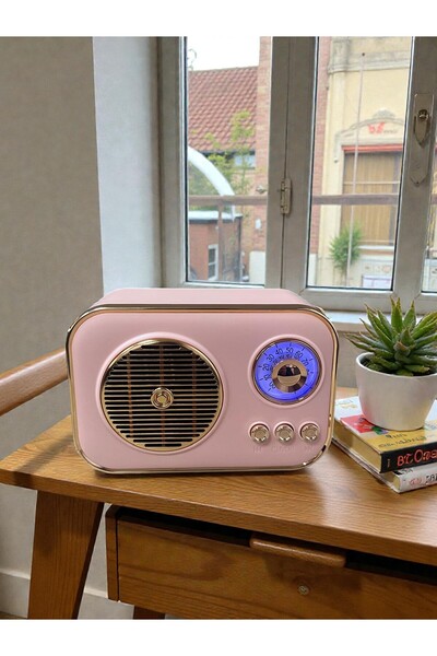 MUS10 Nostaljik Görünümlü Retro Radyo TF Kart Bluetooth USB FM Radyo Destekli...