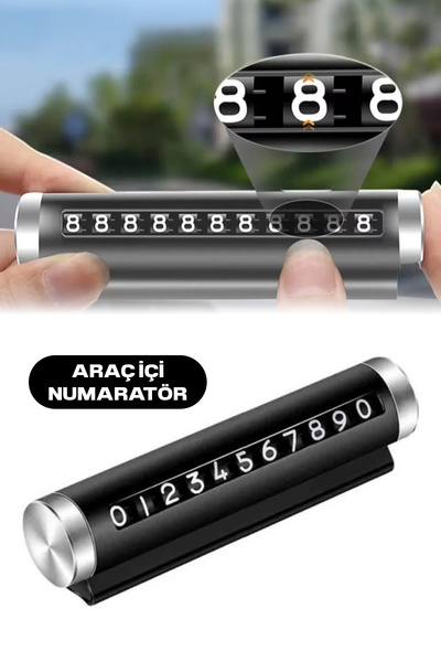 MUJGAN Çevirmeli Araç İçi Numaratörü Siyah Renk