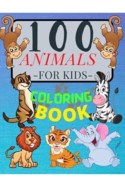 Thieme Medical Publ Inc Carte de colorat cu 100 de animale pentru copii: Animale drăguțe: Carte de colorat relaxantă pentru fete și băieți cu figurine de desen animat