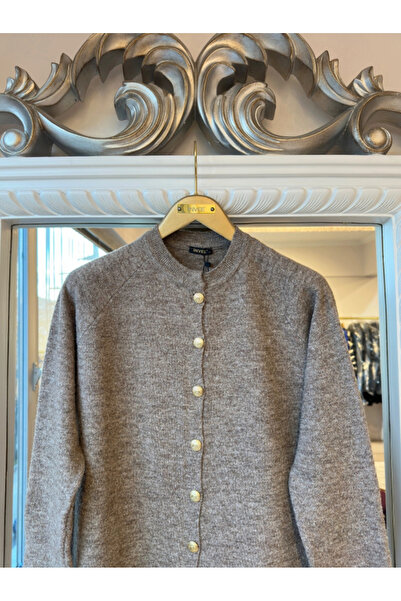 Invee Wool Blend Cardigan - Mink