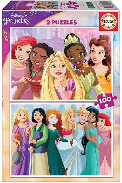 EDUCA Disney Princess Puzzle with 100 Pieces by Educa, Double Fun, Approximat...