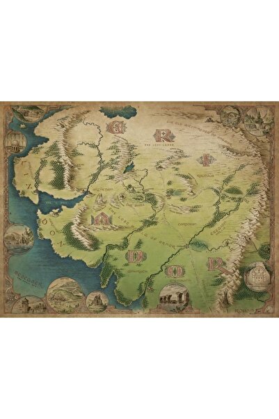 Galileo Publ Puzzle Inelul Unic: Harta Eriadorului, 1000 de piese