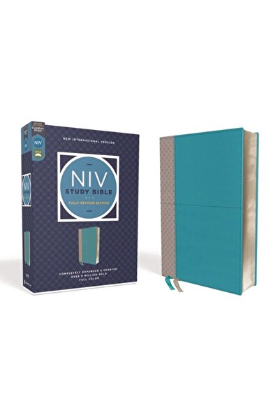 Zondervan Biblia de studiu NIV, ediție complet revizuită, Leathersoft, turcoa...