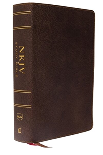 Thomas Nelson Pub Biblia de studiu NKJV, piele de vițel premium, maro, color,...