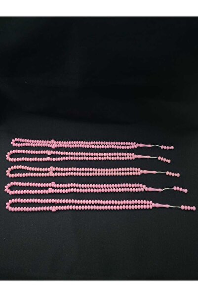 sarıyer silver سبحة صلاة بلاستيكية وردية اللون مكونة من 99 حبة، عبوة من خمس ق...