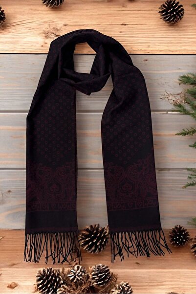 Sarar Двустранен черно-кафяв шал KL-26