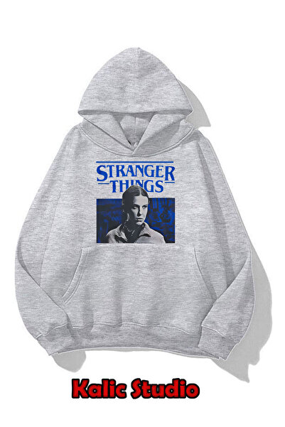 Kalic Studio Stranger Things supradimensionat unisex swea tricou gri