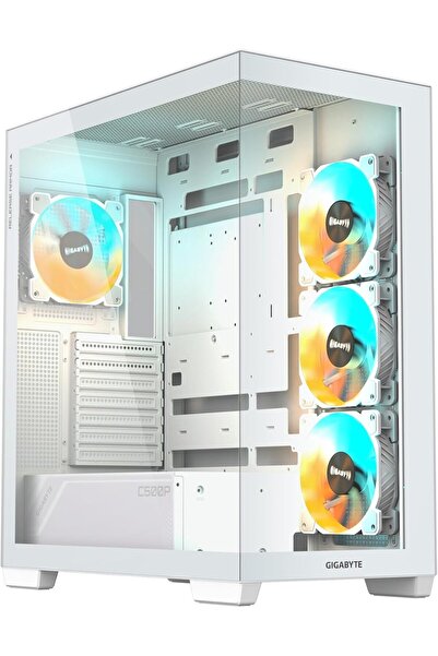 Gigabyte C500 Panoramic Stealth ICE - White Mid Tower PC Gaming Case, Tempered Glass, USB Type-C, 4X
