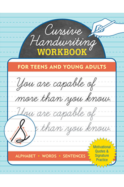 Peter Pauper Caiet de lucru pentru scrierea cursivă de mână pentru adolescenț...