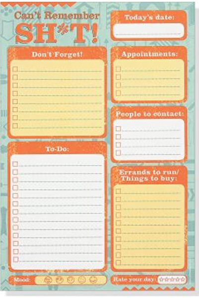 Avon Books Bloc de notițe „Nu-mi amintesc nimic” (listă de făcut)