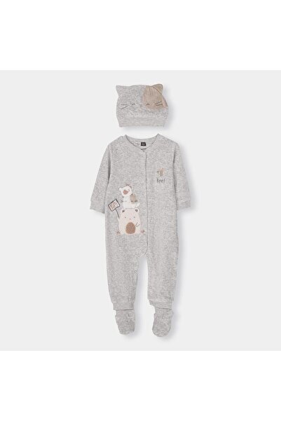 İNDİGO Velvet Embroidery Detail Jumpsuit Set