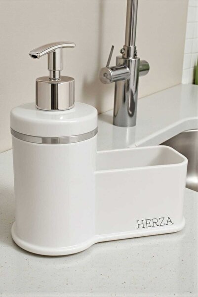 Herza House Liquid Soap Dispenser with Sponge Holder for Kitchen or Bathroom - Domestic Production