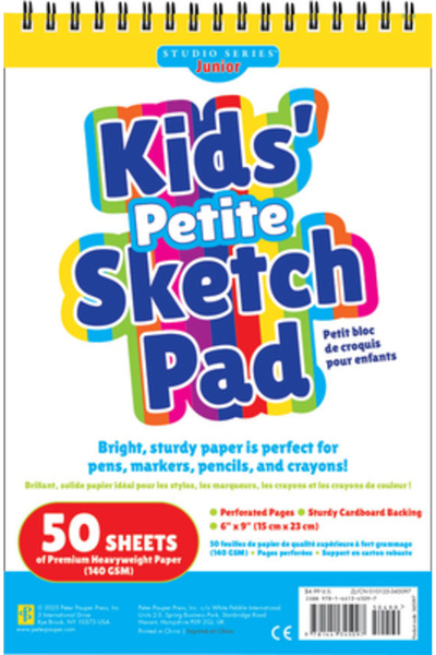 Peter Pauper Bloc de schițe portabil pentru copii Studio Series Jr., 6 x 9 in...
