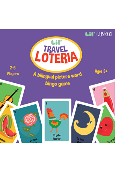 Lil Libros Lil' Travel Loteria: Un joc de bingo cu cuvinte și imagini bilingve