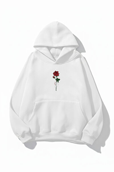 uyguntarz Unisex Soft Textured Rose Loving Printed Design Oversized 3 Thread ...