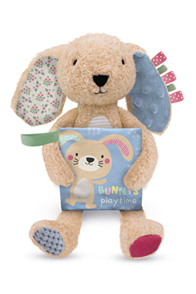 Make Believe Ideas Inc Iepure de pluș mediu Sensory Snuggables cu carte din p...
